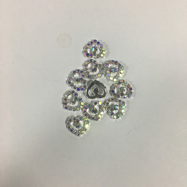 

PandaHall Alloy Rhinestone Cabochons, Nail Art Decoration Accessories, Cadmium Free & Lead Free, Heart, Silver, Crystal AB, 7x8x3mm..., Clear