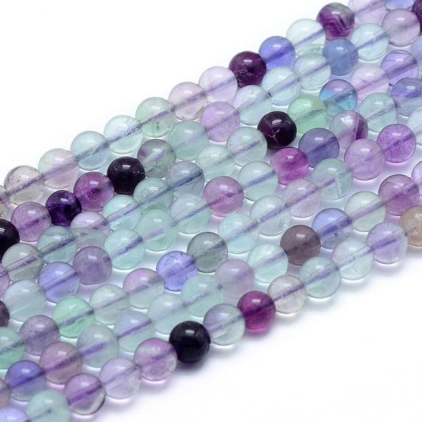 

PandaHall Natural Fluorite Beads Strands, Round, 6~6.5mm, Hole: 0.8mm, about 64pcs/strand, 15.75 inch(40cm) Fluorite Round