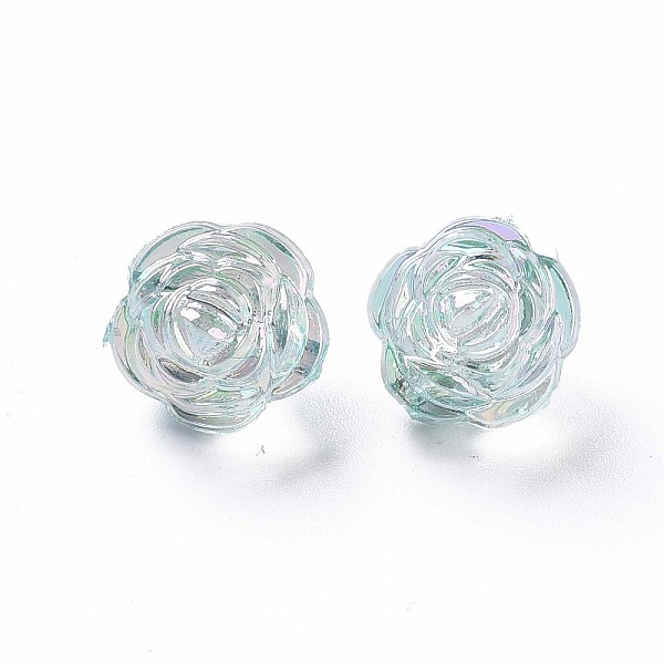 

PandaHall Transparent Acrylic Beads, AB Color, Flower, Turquoise, 11.5x11.5mm, Hole: 1.8mm Acrylic Flower Green