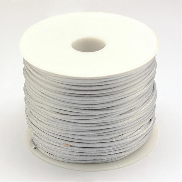 

PandaHall Nylon Thread, Rattail Satin Cord, Light Grey, 1.5mm, about 100yards/roll(300 feet/roll) Nylon Gray