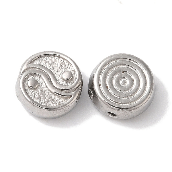 

PandaHall 304 Stainless Steel Beads, Flat Round with Yin-yang, Stainless Steel Color, 7x3mm, Hole: 1mm 304 Stainless Steel Yin-yang
