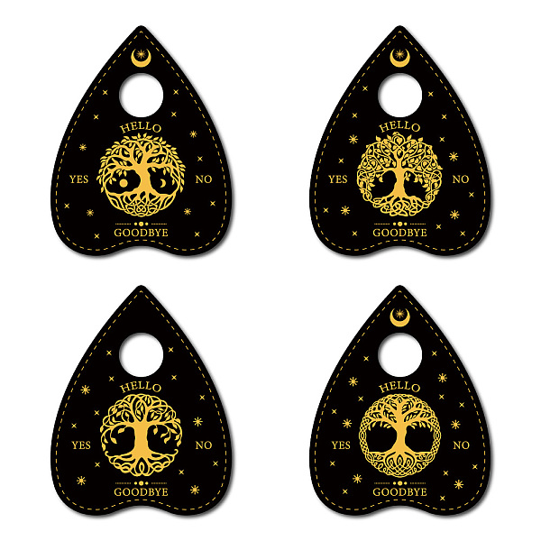 

PandaHall Mini Wood Crystal Ball Display Bases, Crystal Sphere Display Stand, Tarot Theme, Tree of Life, 80x63x4.5mm, Hole: 15.5mm, 4pcs/set..., Black