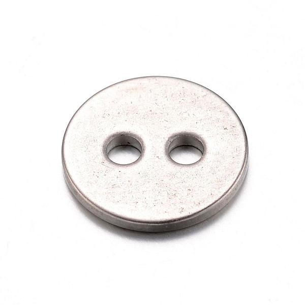 

PandaHall 201 Stainless Steel Buttons, 2-Hole, Flat Round, Stainless Steel Color, 12x1mm, Hole: 2mm 201 Stainless Steel Flat Round