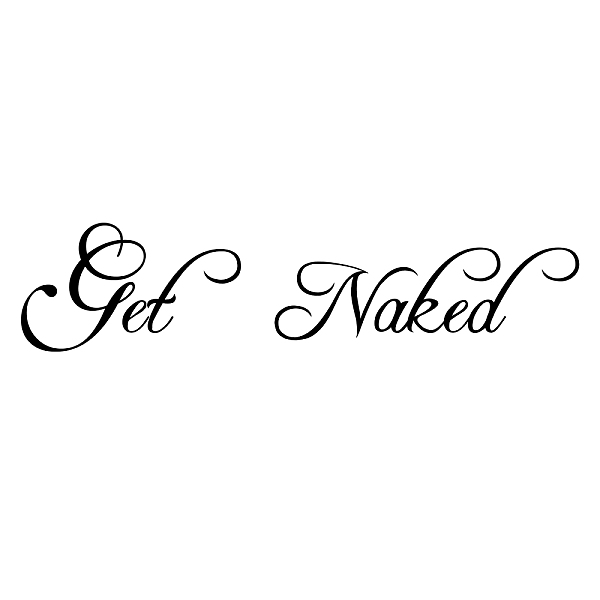 

PandaHall SUPERDANT Get Naked Wall Decals Vinyl Quote Saying Wall Stickers Peel and Stick Removable Wallpaper Mural DIY Stickers for..., Black