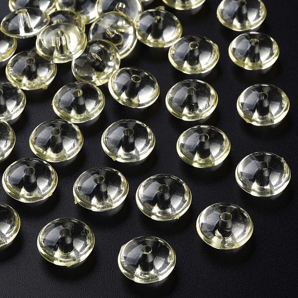 

PandaHall Transparent Acrylic Beads, Flat Round, Yellow, 14x7mm, Hole: 2mm, about 615pcs/500g Acrylic Flat Round Yellow