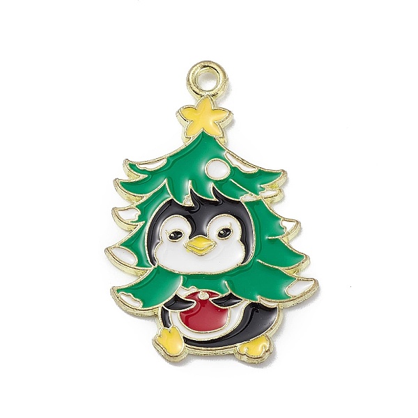 

PandaHall Alloy Christmas Style Pendants, Penguin, Christmas Tree, Medium Sea Green, 31x21x1.3mm, Hole: 1.8mm Alloy Penguin