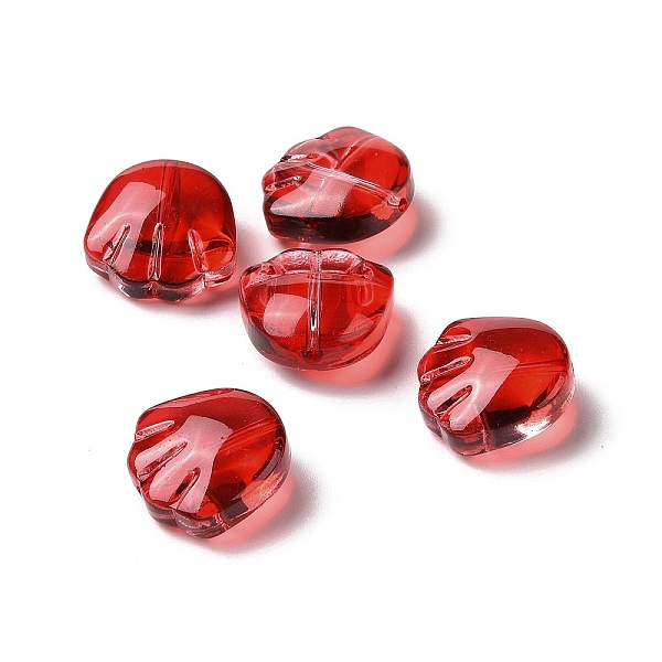 

PandaHall Transparent Spray Painted Glass Beads, Bear Claw Print, Red, 14x14x7mm, Hole: 1mm Glass Bear Red