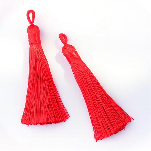 

PandaHall Polyester Tassel Big Pendants Decoration, Red, 80~90x8.5~9mm, Hole: 4x6mm Polyester Red