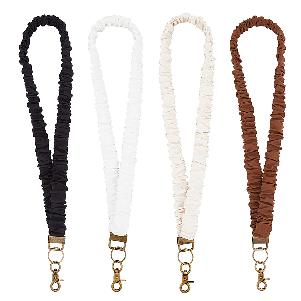 4Pcs 4 Colors Polyester ID Card Cell Phone Lanyard