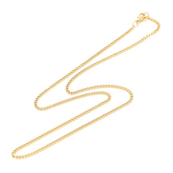 

PandaHall Ion Plating(IP) 304 Stainless Steel Curb Chain Twist Chain Necklace, with Lobster Claw Clasps, Golden, 17.71 inch(45cm), 2mm 304...