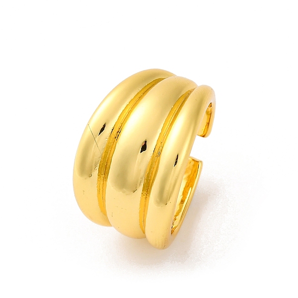 Rack Plating Brass Grooved Open Cuff Rings