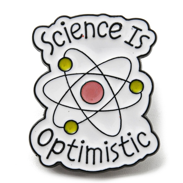 

PandaHall Chemical Theme Enamel Pin, Electrophoresis Black Zinc Alloy Brooch for Backpack Clothes, Atom & Word Science Is Optimistic, White...