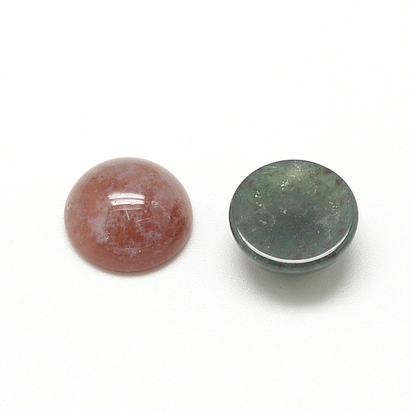 

PandaHall Natural Indian Agate Cabochons, Half Round/Dome, 12x5mm Indian Agate Half Round Green