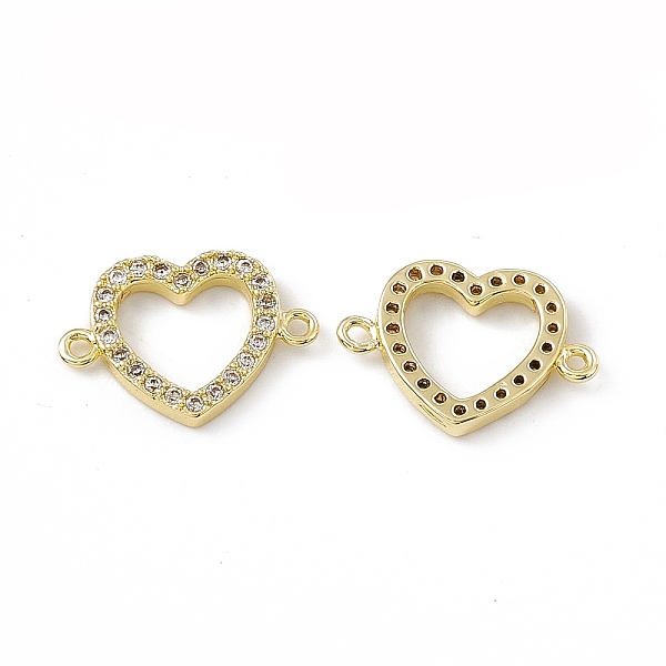 

PandaHall Brass Micro Pave Clear Cubic Zirconia Connector Charms, Heart Links, Real 18K Gold Plated, 10.5x15x2mm, Hole: 0.8mm Brass+Cubic...