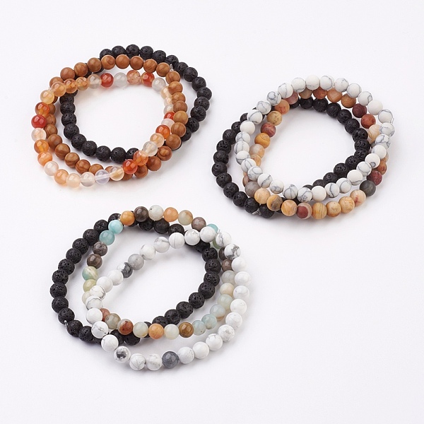 Natural Mixed Stone Stretch Bracelets