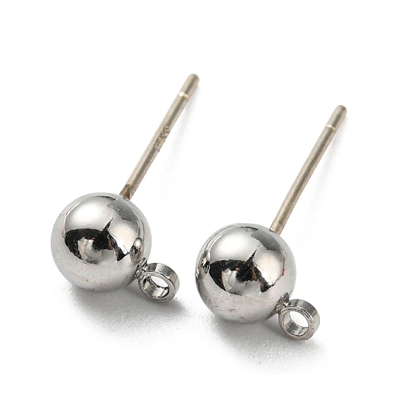 

PandaHall Brass Stud Earring Findings, with 925 Silver Pin, Long-Lasting Plated, Cadmium Free & Lead Free, Platinum, 7x5mm, Hole: 1.2mm, Pin...