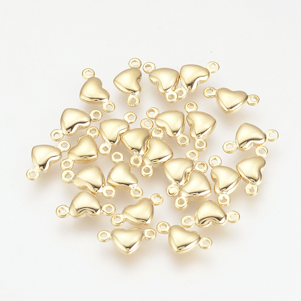 

PandaHall Brass Links connectors, Heart, Nickel Free, Real 18K Gold Plated, 5x10x2.5mm, Hole: 1mm Brass Heart