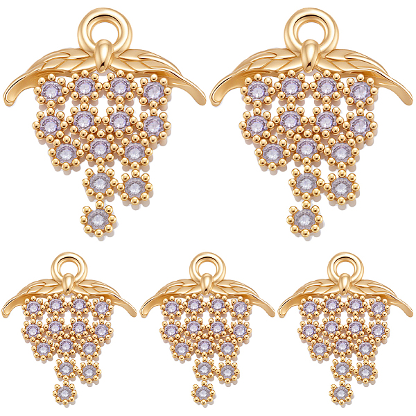 16pcs latón micro pavé colgantes de circonita cúbica