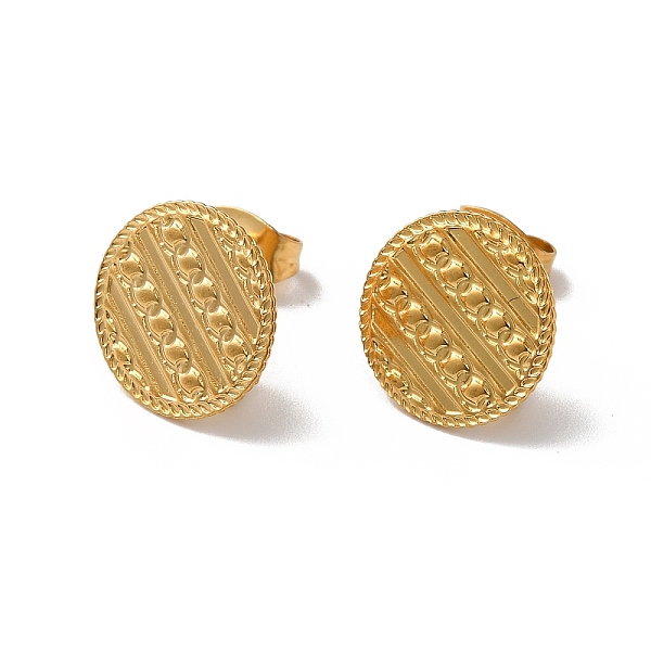 

PandaHall 304 Stainless Stud Earring Findings, with Vertical Loops, Flat Round, Golden, 12.5mm, Hole: 2.7mm, Pin: 0.5mm 304 Stainless Steel...