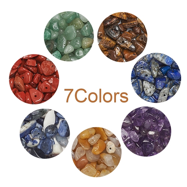 Cuentas De Piedras Preciosas Mixtas Naturales De 101.5g Y 7 Colores