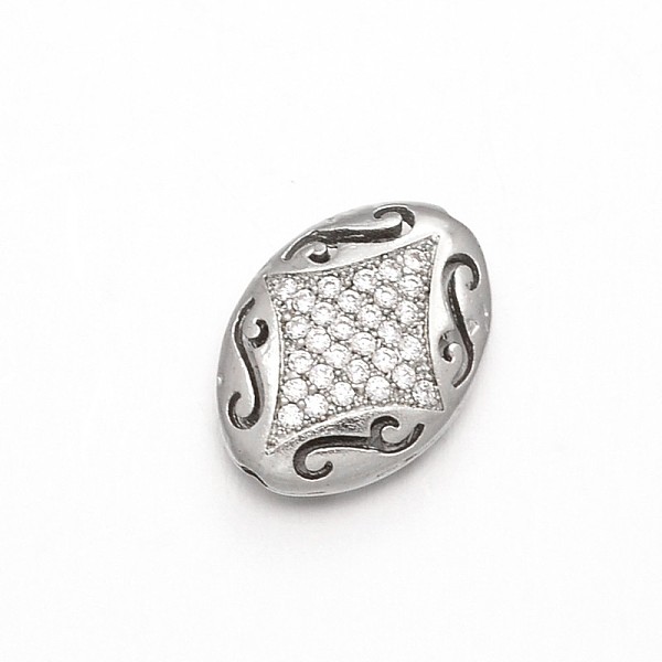 

PandaHall Rack Plating Brass Micro Pave Cubic Zirconia Oval Beads, Lead Free & Cadmium Free, Platinum, 16x12x5mm, Hole: 1mm Brass+Cubic...