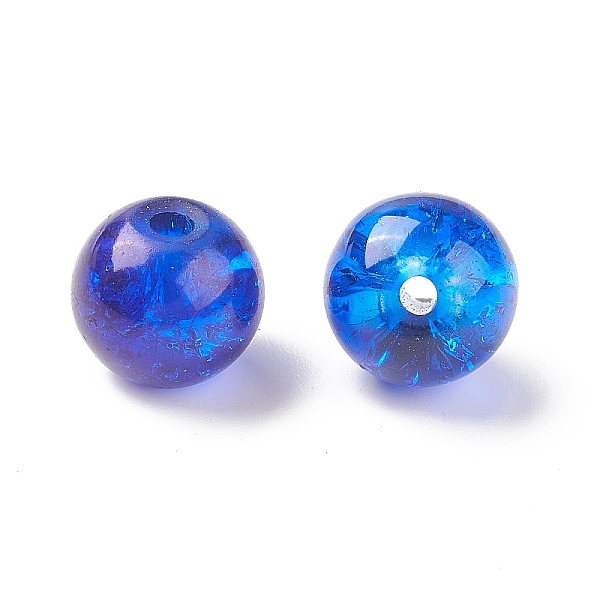 

PandaHall Transparent Crackle Glass Beads, Round, Mixed Color, 8~8.5x7~7.5mm, Hole: 1.5~1.6mm, 73Pcs/50g Glass Round Multicolor