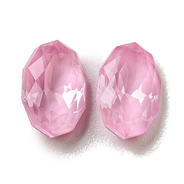 

PandaHall Glass Rhinestone Cabochons, Point Back & Back Plated, Faceted, Oval, Rosaline, 10x6.5x4mm Glass Rhinestone Oval Pink