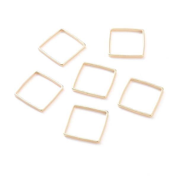 

PandaHall Brass Linking Rings, Long-Lasting Plated, Square, Real 24K Gold Plated, 12x12x1mm, Inner Diameter: 11x11mm Brass Square