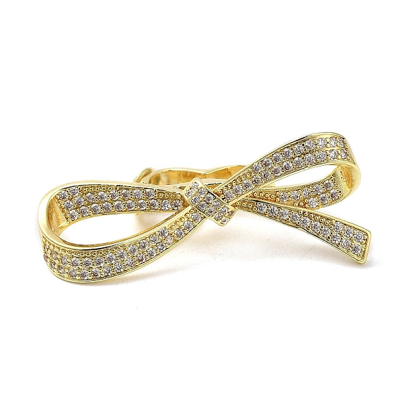 

PandaHall Rack Plating Brass Micro Pave Clear Cubic Zirconia Twister Clasps, Cadmium Free & Lead Free, Long-Lasting Plated, Bowknot, Golden...