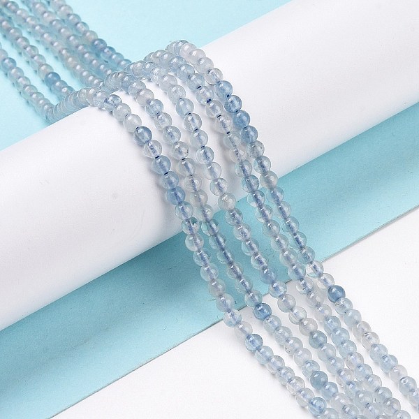 

PandaHall Natural Aquamarine Beads Strands, Round, 3mm, Hole: 0.6mm, about 139pcs/strand, 15.55 inch(39.5cm) Aquamarine Round
