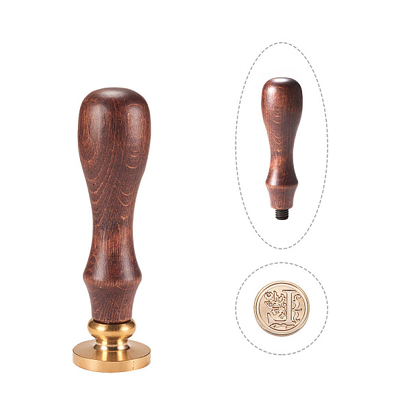 

PandaHall DIY Letter Scrapbook Brass Wax Seal Stamps and Wood Handle Sets, Letter.L, 25x14mm, 75mm Brass Letter L