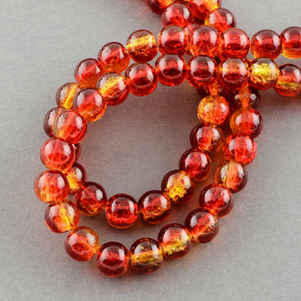 

PandaHall Spray Painted Crackle Glass Beads Strands, Round, Two Tone, Tomato, 12mm, Hole: 1.3~1.6mm, about 66pcs/strand, 31.4 inch Glass..., Red