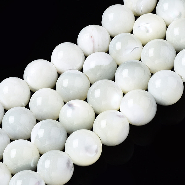 

PandaHall Natural Trochid Shell/Trochus Shell Beads Strands, Round, Bleach, Seashell Color, 8mm, Hole: 1.2mm, about 50~52pcs/strand...