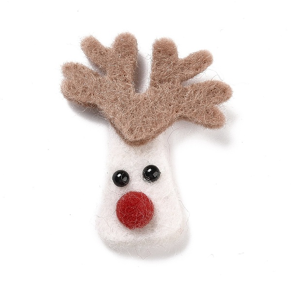 

PandaHall Wool Felt Display Decorations, Christmas Reindeer/Stag , WhiteSmoke, 60x50x7.5mm Fibre Deer White