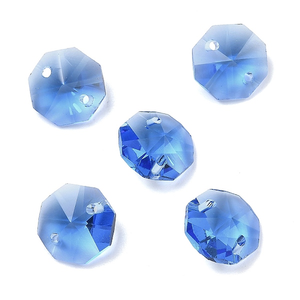Breloques de connecteur en verre transparent