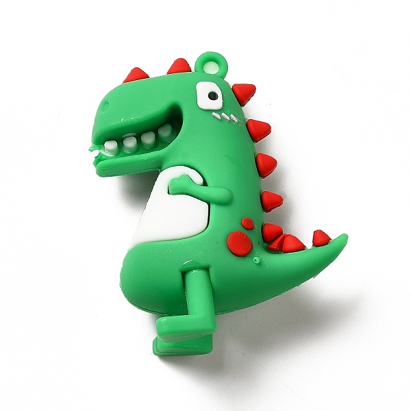 

PandaHall Dinosaur Shape PVC Pendants, Lime Green, 54x43.5x20mm, Hole: 3mm PVC Dinosaur