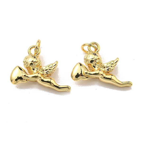 

PandaHall Rack Plating Brass Charms, with Jump Ring, Lead Free & Cadmium Free, Long-Lasting Plated, Cupid Charm, Real 18K Gold Plated...