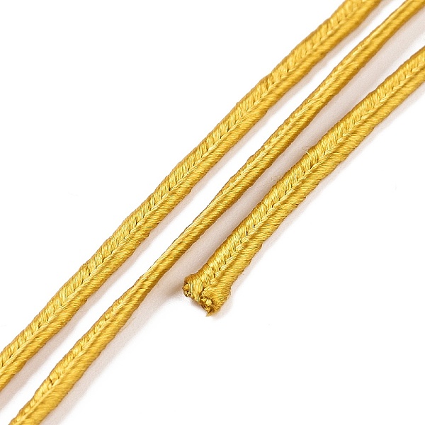 

PandaHall 30 Yards Cotton Thread, Braided Cord, Goldenrod, 3x1mm Cotton Gold