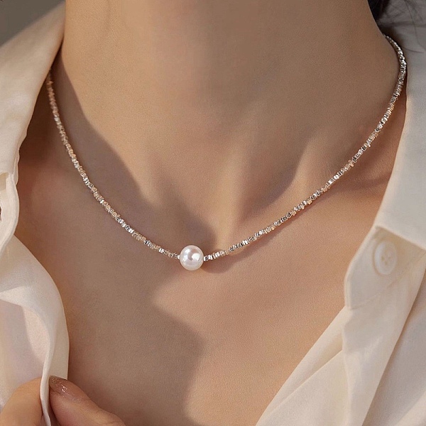 

PandaHall Natural Freshwater Pearl Necklaces, Silver, 8.27~19.69 inch(21~50cm) Pearl