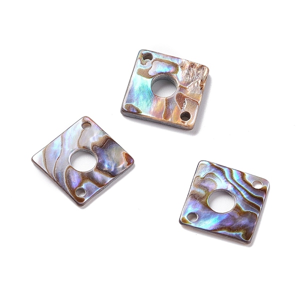 

PandaHall Sea Shell Connector Charms, Rhombus, Colorful, 16x16x1mm, Hole: 1.4mm Shell Rhombus