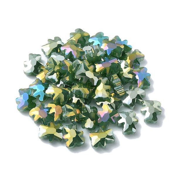 

PandaHall Electroplate Glass Beads, Half Plated, AB Color Plated, Bear, Medium Sea Green, 9.5x8.5x4mm, Hole: 1.2mm Glass Bear