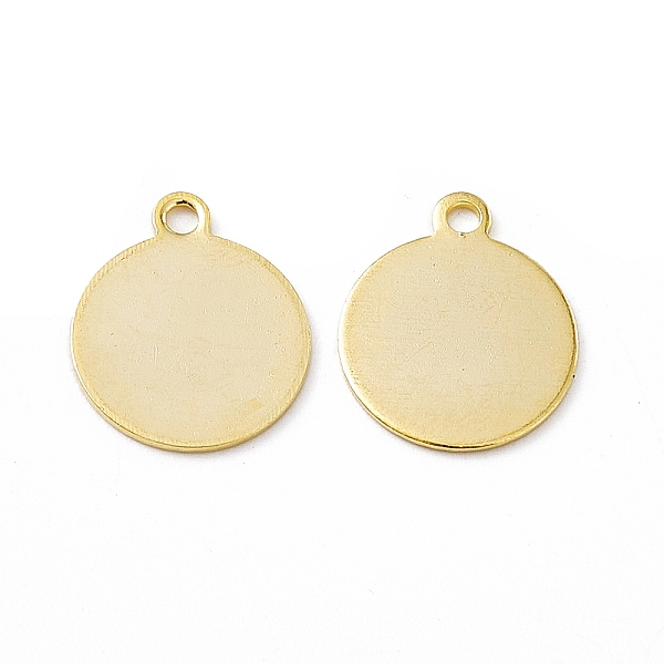 

PandaHall Brass Pendants, Cadmium Free & Lead Free, Flat Round Charm, Real 24K Gold Plated, 11.5x10.5x0.5mm, Hole: 1.2mm Brass Flat Round
