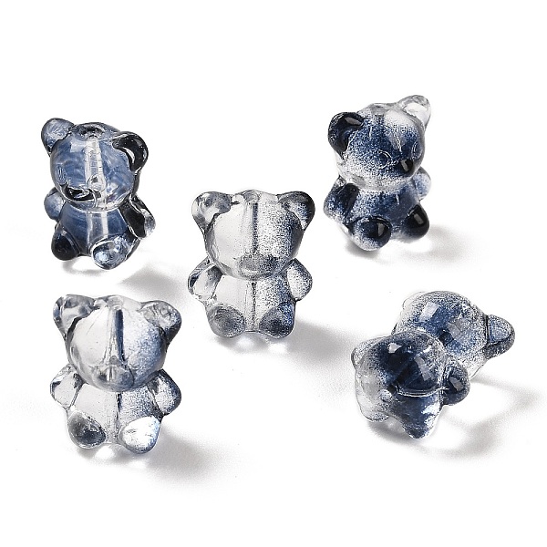 

PandaHall Transparent Glass Beads, Bear, Dark Blue, 14x12x9mm, Hole: 1.2mm Glass Bear