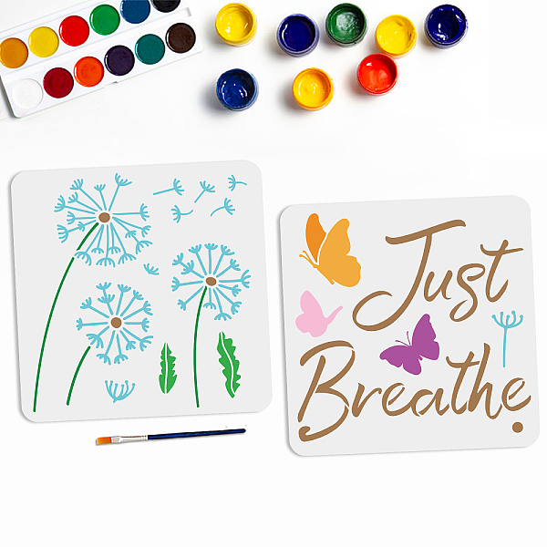 

PandaHall MAYJOYDIY US 1 Set PET Hollow Out Drawing Painting Stencils, for DIY Scrapbook, Photo Album, with 1Pc Art Paint Brushes, Butterfly...