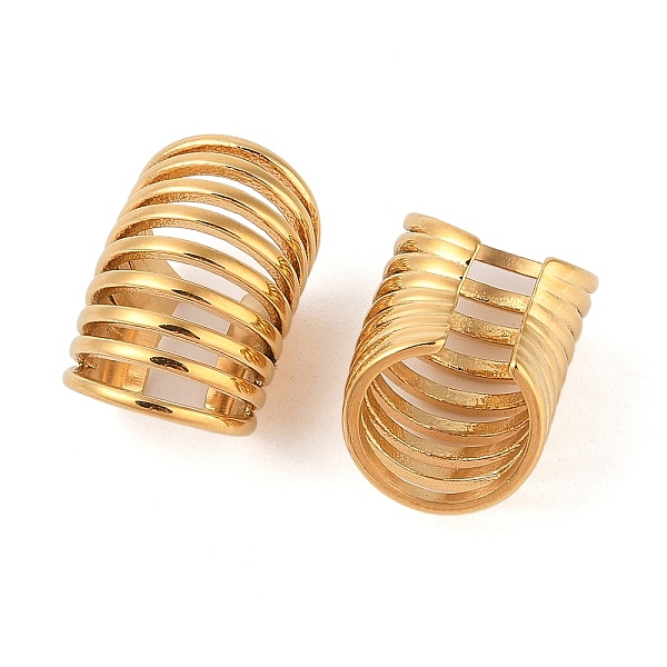 304 Stainless Steel Spring Shape Cuff Earrings For Women