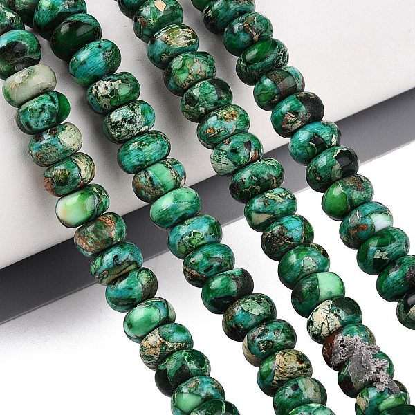 Brins de perles de jaspe impérial naturel