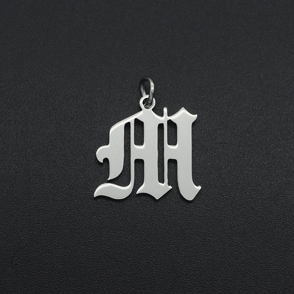 

PandaHall 304 Stainless Steel Pendants, with Jump Ring, Old English, Letter, Laser Cut, Stainless Steel Color, Letter.M, 16.5x17x1mm, Hole...
