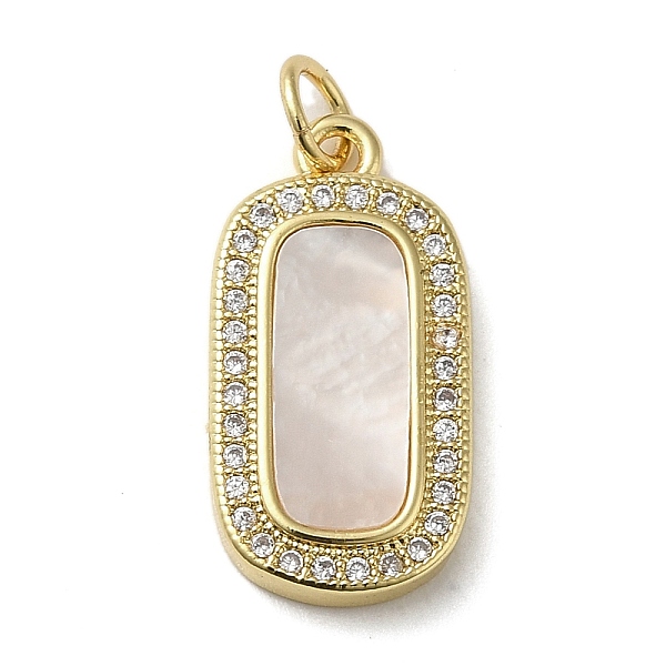 

PandaHall Brass Micro Pave Cubic Zirconia Pendants, with Shell, Oval, Real 18K Gold Plated, 20.5x10x3mm Brass+Cubic Zirconia+Shell Oval..., Clear
