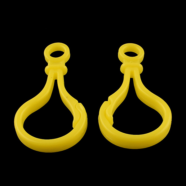 

PandaHall Opaque Solid Color Bulb Shaped Plastic Push Gate Snap Keychain Clasp Findings, Gold, 51x25x5.5mm, Hole: 6mm Plastic Others Gold