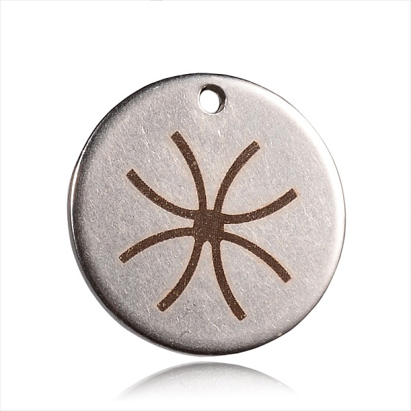 

PandaHall Spray Painted Stainless Steel Pendants, Flat Round with Pattern, Peru, 20x1mm, Hole: 1mm Stainless Steel Flat Round Brown